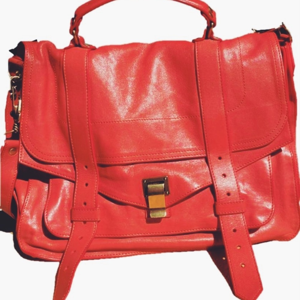 Proenza Schouler PS1 Medium Satchel Bag, Coral
